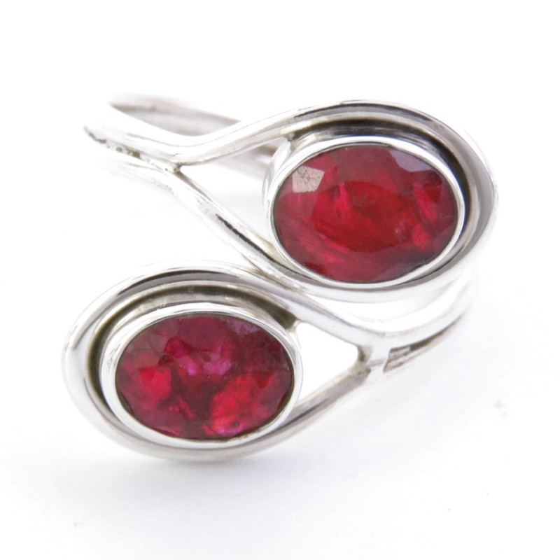 Ruby - silver ring
