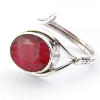 Ruby - silver ring
