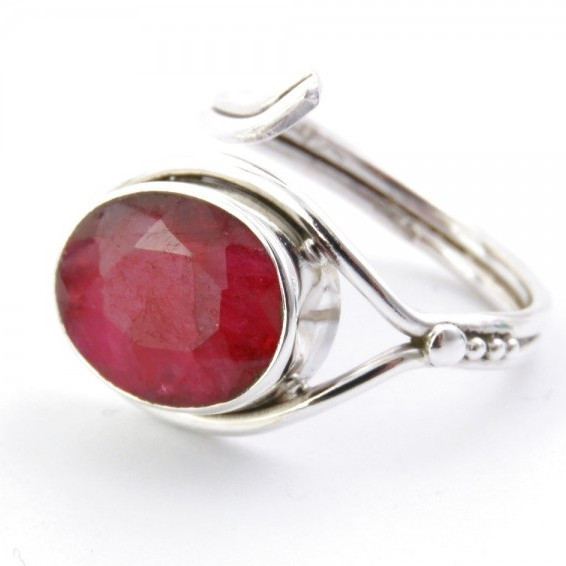 Ruby - silver ring