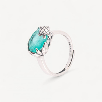 Turtle 925 silver ring with zircon