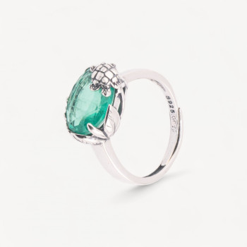 Turtle 925 silver ring with zircon