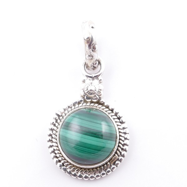 Malachite -  silver pendant