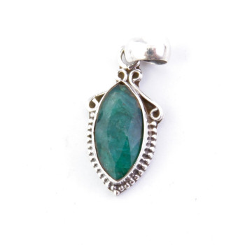 Emerald - silver pendant