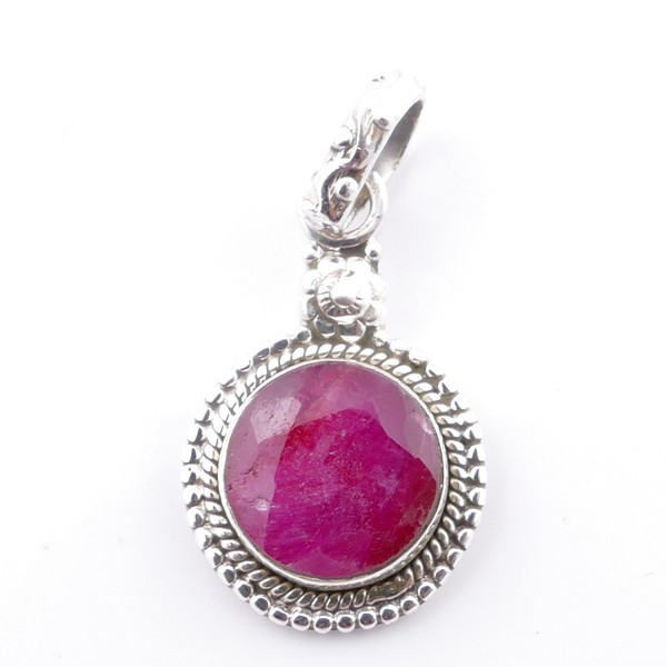 Ruby - silver pendant