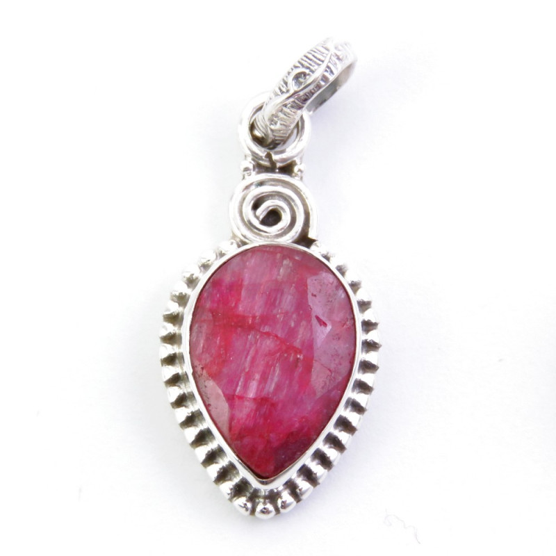Ruby - silver pendant