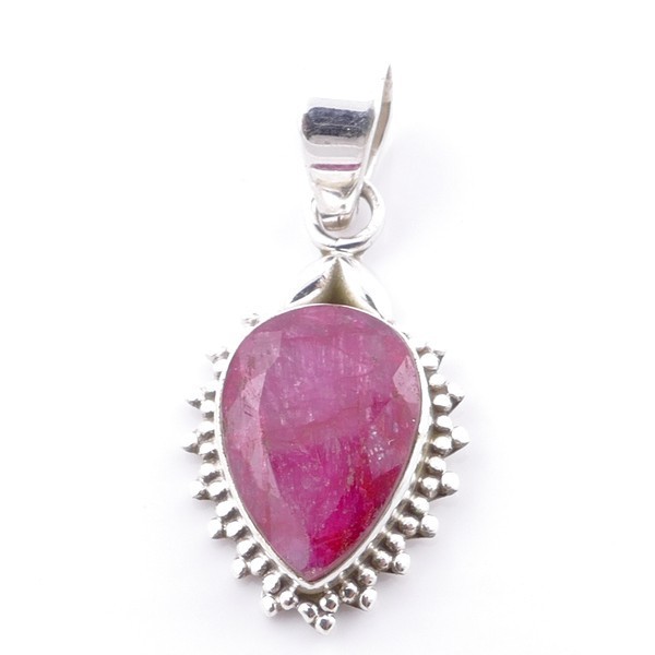 Ruby - silver pendant