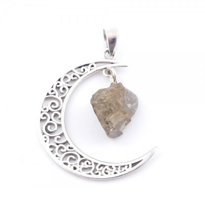 Labradorite - silver moon pendant