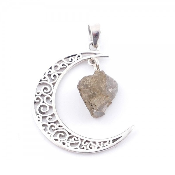 Labradorite - silver moon pendant