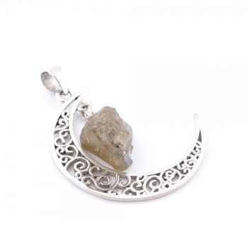 Labradorite - silver moon pendant
