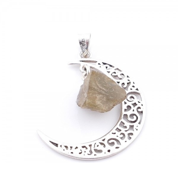 Labradorite - silver moon pendant