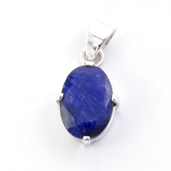 Sapphire -  silver pendant
