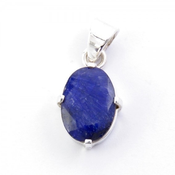 Sapphire -  silver pendant