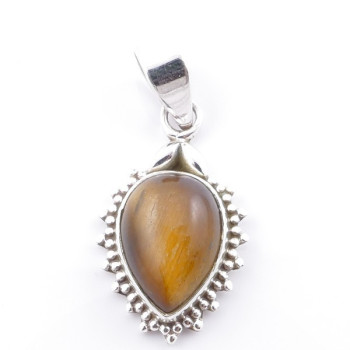 Tiger eye - silver pendant
