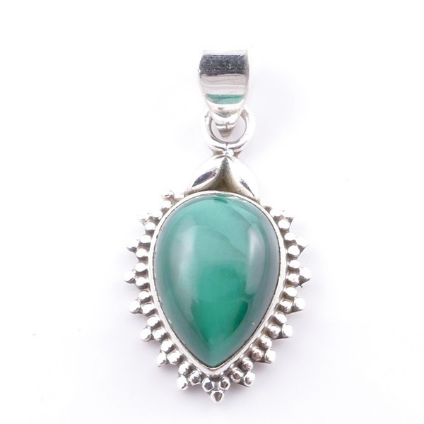 Malachite -  silver pendant