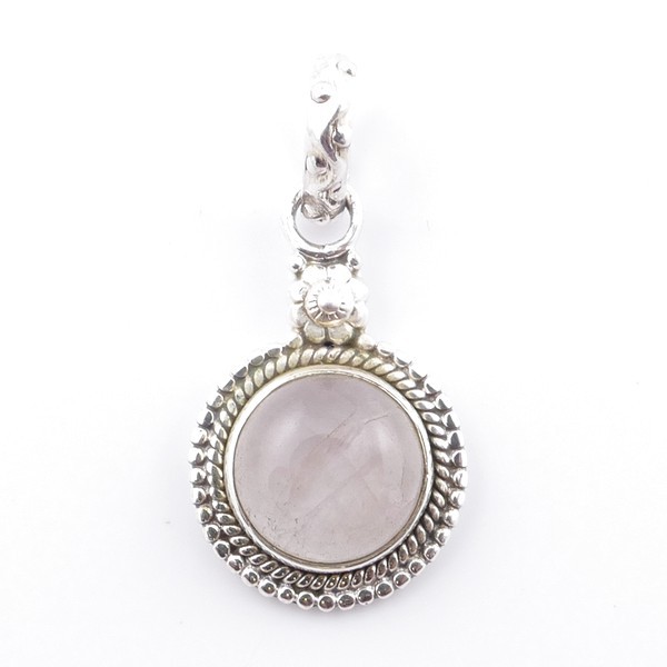 Rose quartz - silver pendant