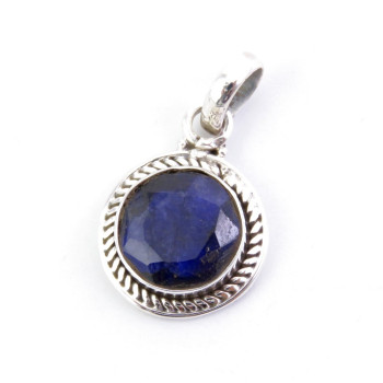 Sapphire -  silver pendant