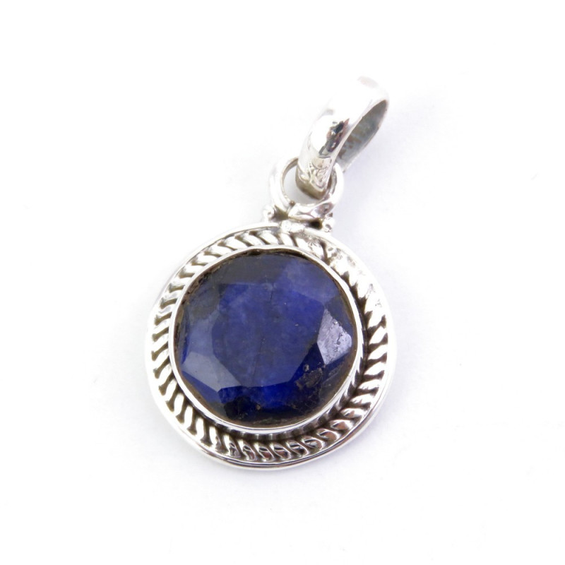 Sapphire -  silver pendant