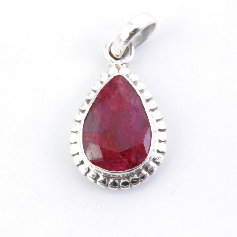 Ruby - silver pendant