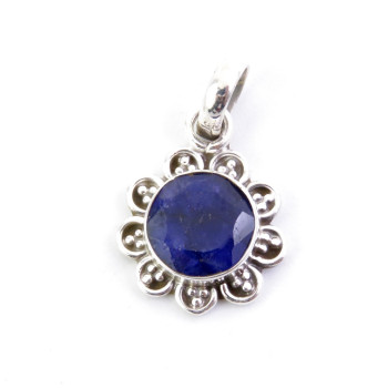 Sapphire -  silver pendant