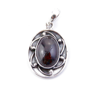 Garnet - silver pendant