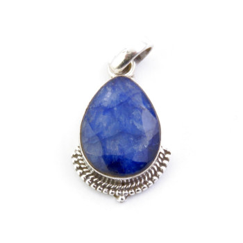 Sapphire -  silver pendant