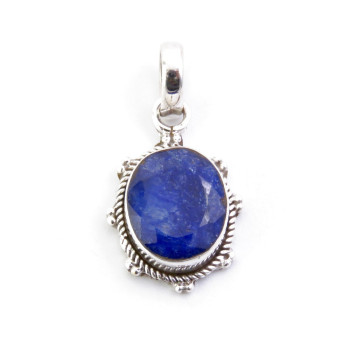 Sapphire -  silver pendant