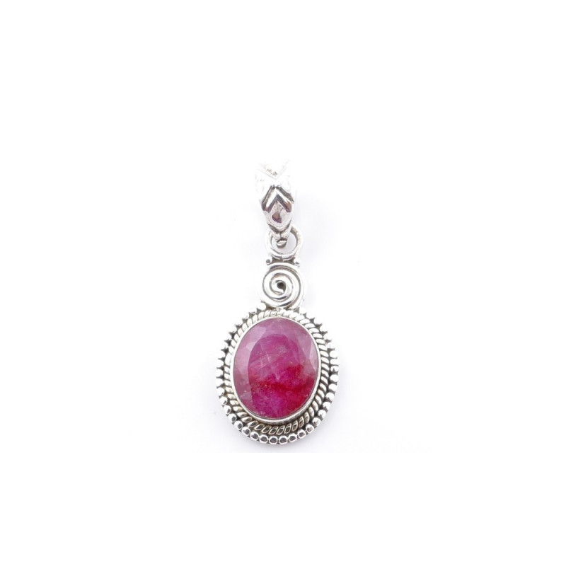 Ruby - silver pendant