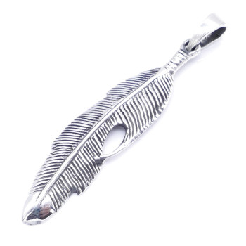 Silver pendant - feather