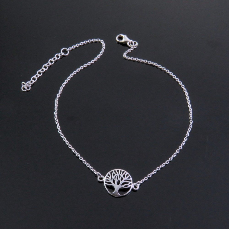 Silver, ankle chain "tree of live"