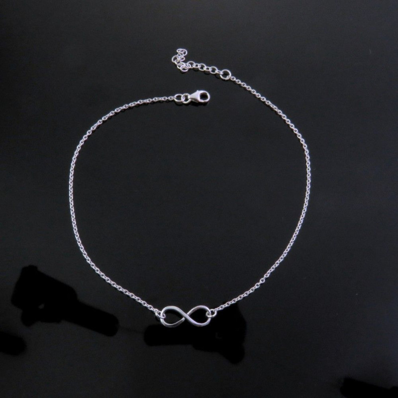 Silver, ankle chain "infinity"